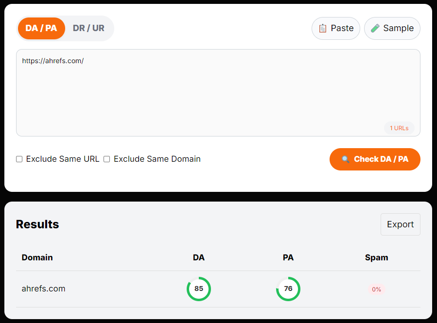 DAPA Checker Search With Result