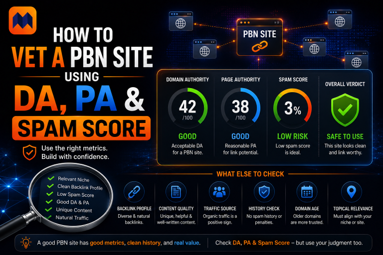 How to Vet a PBN Site Using DA PA and Spam Score