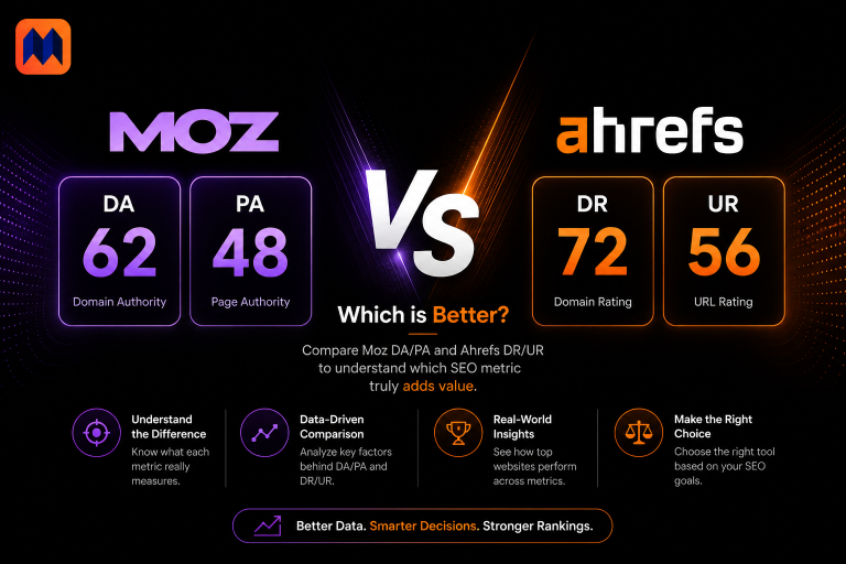 Moz DA PA vs Ahrefs DR UR